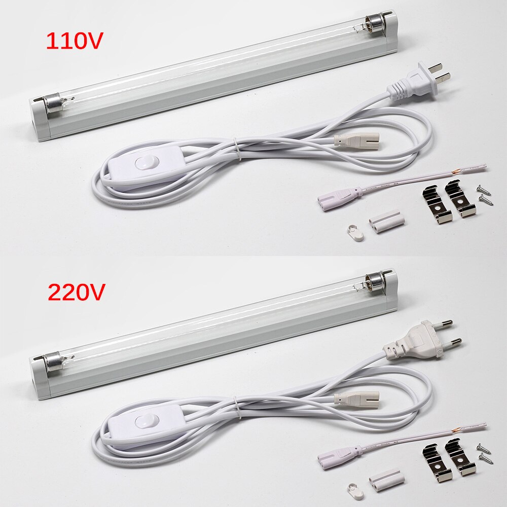 220V 110V Germicidal Light T5 Tube UVC Quartz Ultraviolet Lamps UV Sterilizer Kill Dust Mite UV Ozone Bactericidal Lamp for Home