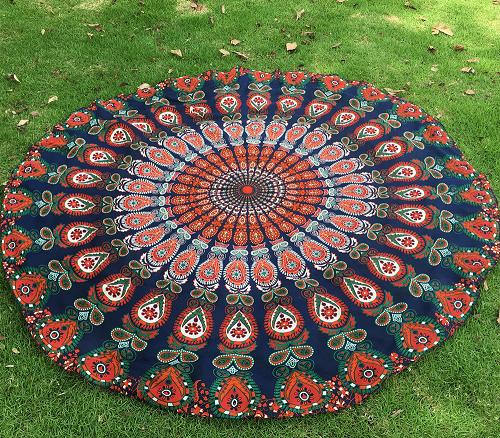 150cm bohem chiffon stor tynn mandala sommer rund strand skjerf håndkle solbad sjal wraps billedvev serviette de plage ymb 22