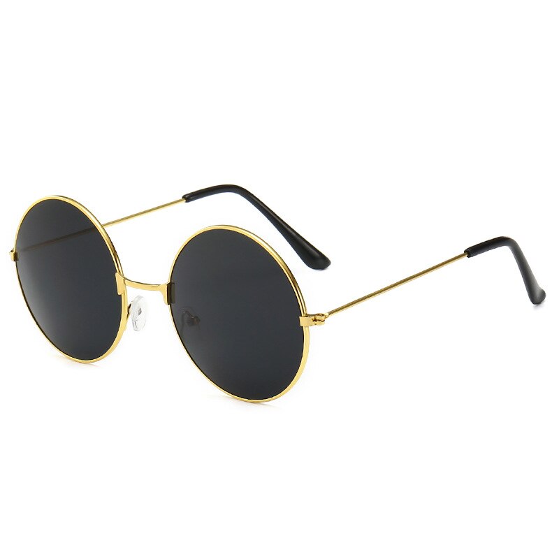9 Kleuren Auto Retro Vintage Zonnebril Ronde Metalen Zonnebril Mannen Vrouwen Mode Bril Driver Bril: Gold Frame