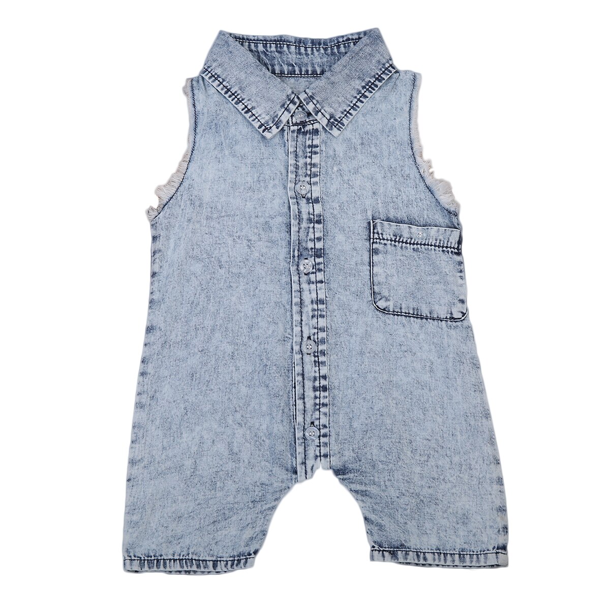 Denim Romper Pasgeboren Baby Jongen Meisje Zomer Mouwloze Pocket Kleding Peuter Kids Jumpsuit Sunsuit Kinderen Kleding Outfits