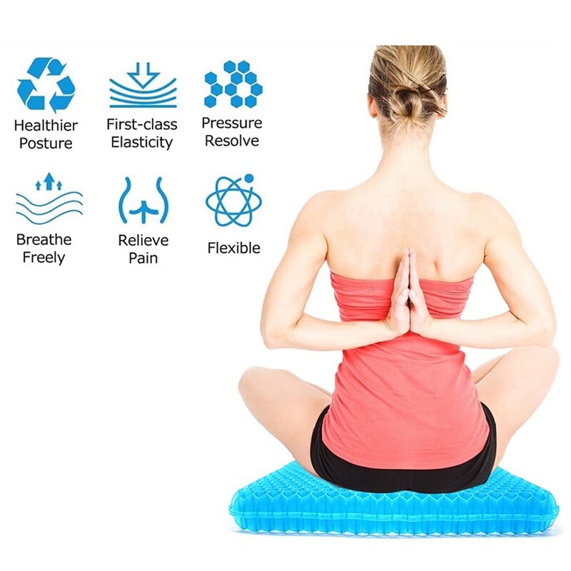 Cojín ortopédico de Gel para asiento, funda de tela antideslizante, transpirable, para silla y coche