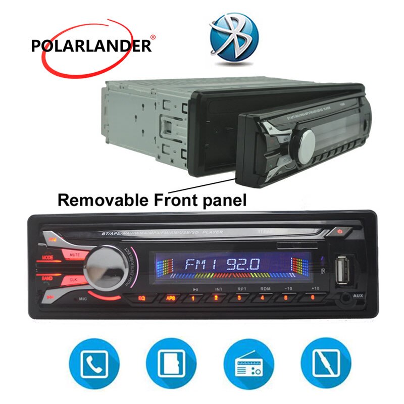 Auto Radio bluetooth Autoradio Deelbaar voorpaneel 1-Din Stereo FM USB/SD AUX Audio MP3 Speler autoradio auto tapes