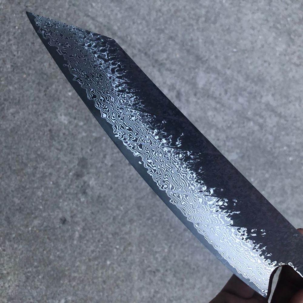 Vass kockkniv blank  vg10 damaskus stålblad material halvfärdig billet japansk kniv köksredskap