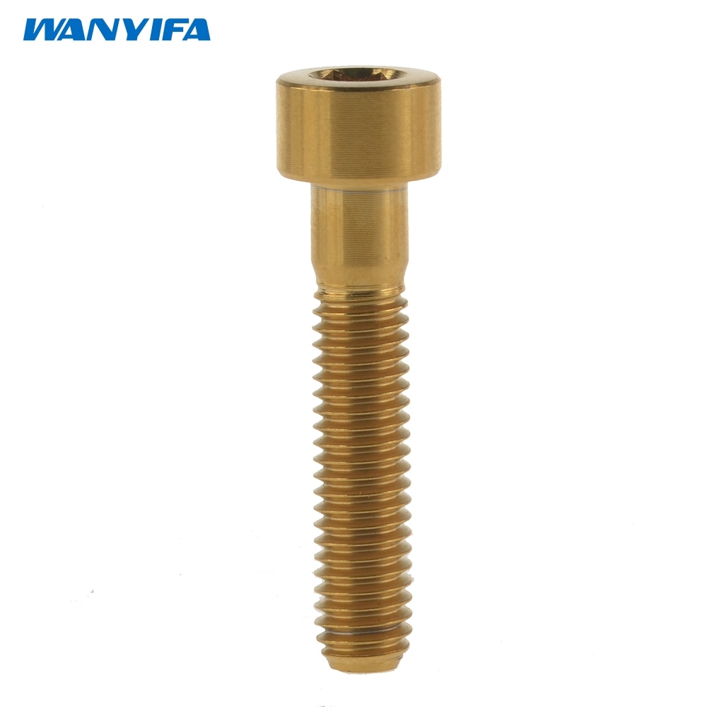 Wanyifa Titanium Ti Bolt M6X20 25 30 35mm Stigma Screw for MTB/Road Bicycle Seatpost Headset Brake