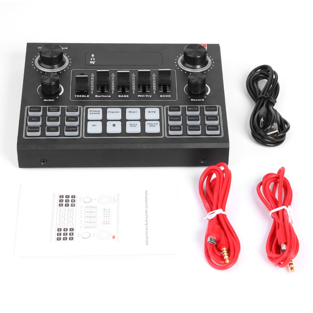 V9 Audio Sound Card Set USB External Sound Adapter Headset Microphone Streamer Live Broadcast Accessories for PC Phone Computer