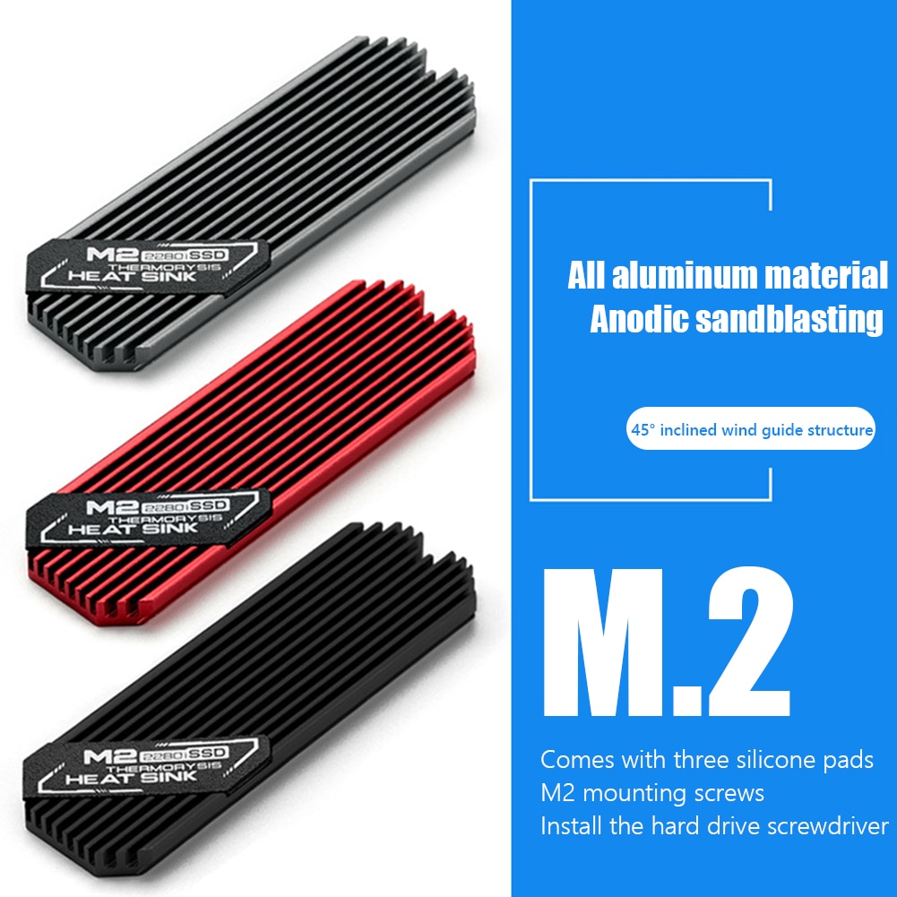 Dissipateur thermique Ultra-fin M.2 SSD M2 2280 disque dur SSD en aluminium, dissipateur thermique de refroidissement pour PCIE 2280 SSD