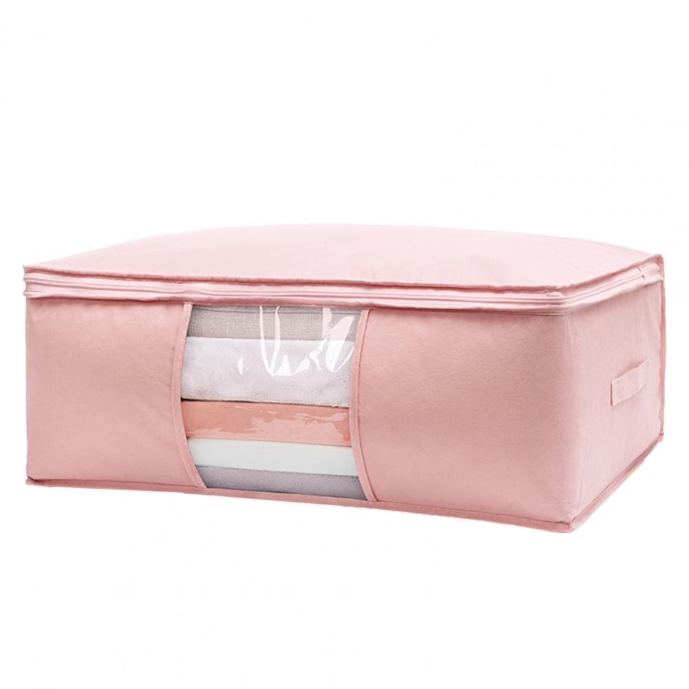 Quilt Storage Bag Foldable Clothes Organizer Waterproof Closet Organizer Pillow Blanket Quilt Storage Box organizador armario: Pink Red / L