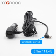 XCGaoon 3.5 meter Gebogen mini USB Car Charger adapter 5 v 2A Met Usb-poort voor Auto DVR Camera/ GPS, input DC 12 v 24 v
