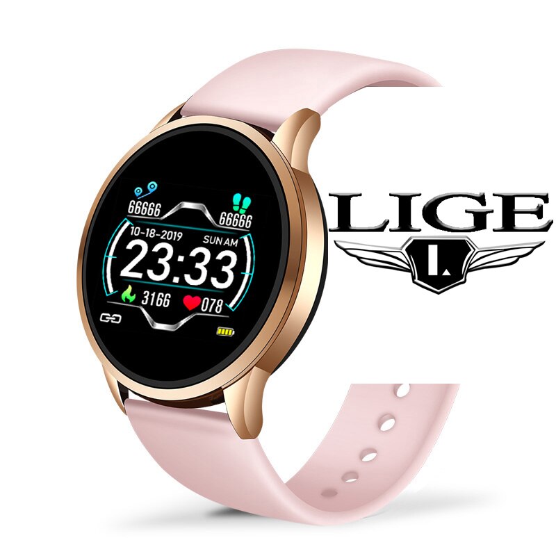 Luik Slimme Horloge Mannen Hartslag Bloeddruk Informatie Herinnering Sport Waterdicht Smart Horloge Voor Android Ios Telefoon: Rose gold pink