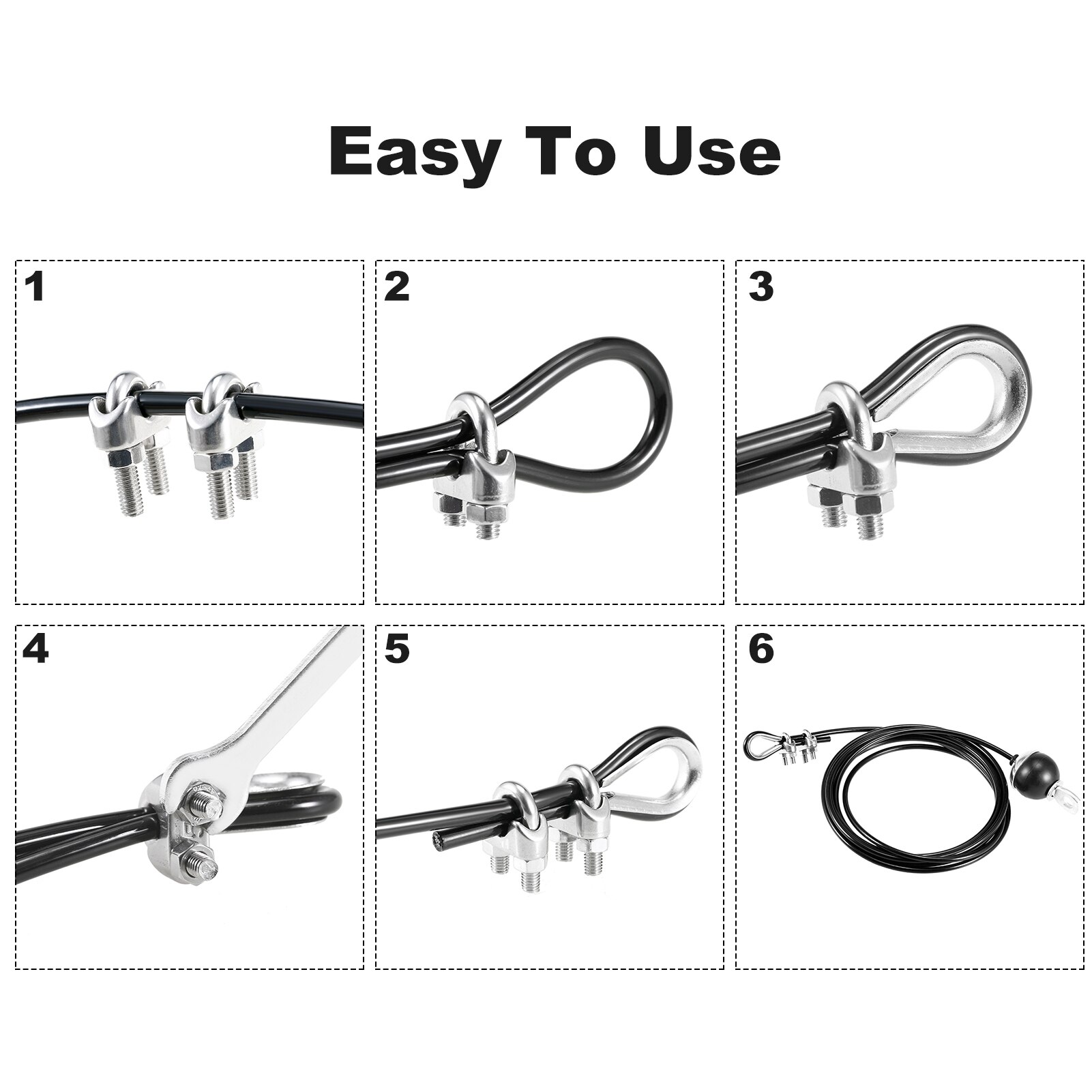 2M/2.5M/3M Gym Cable Steel Wire Rope Fitness Pulley Cable for Home Gym Cable Machine Weight Lift Pulley Accessories Dia 5mm