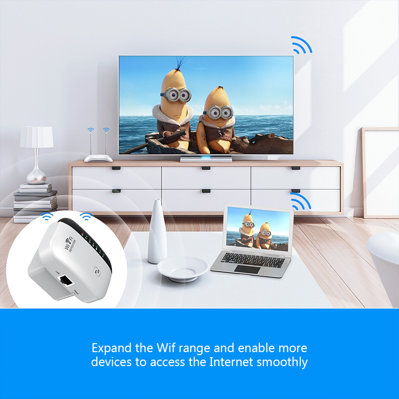 300m Wifi Repeater US EU Plug Signal Amplifier Extended Network Enhancer Home Router Through The Wall Bedroom Receive Moving