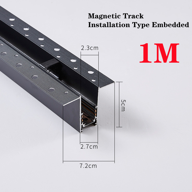 Nowoczesny wpuszczany lampki ozdobne magnetyczny lampa doprowadziło magnetyczny system sufitów szynowych robić oświetlenie drogi reflektorów punktowych: Zimny ​​biały / czarny