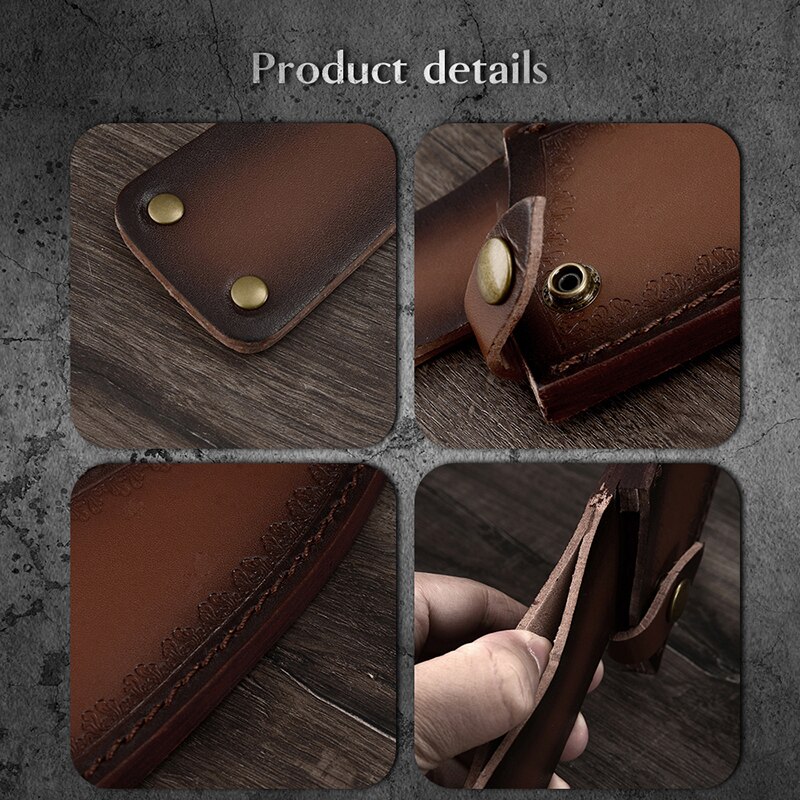 Chef Knife Sheath Leather Case for Knife with Clasp Butcher Boning Knife Edge Guard Leather Scabbard Protective Covers
