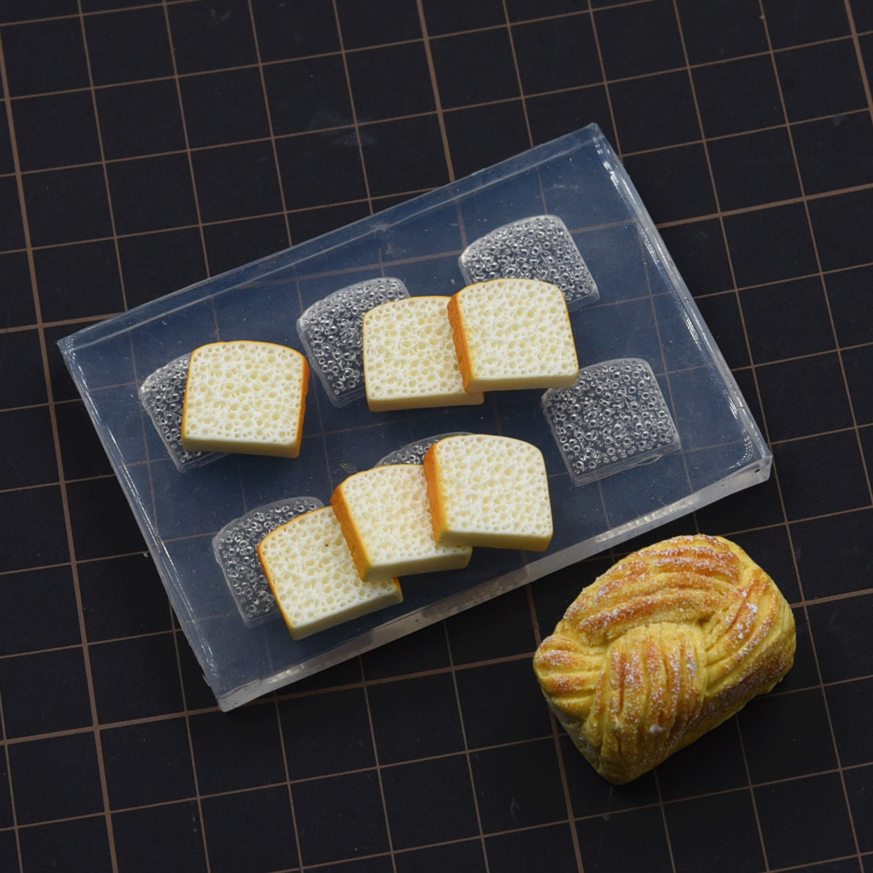 Mini Sandwich Toast Bread Silicone Molds Pottery Clay DIY molds