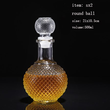 Botellas de vino vacías de XMT-HOME, botella de vidrio de alcohol para licor de alcohol, frasco de vidrio de 500ml, 1 ud.: SX2