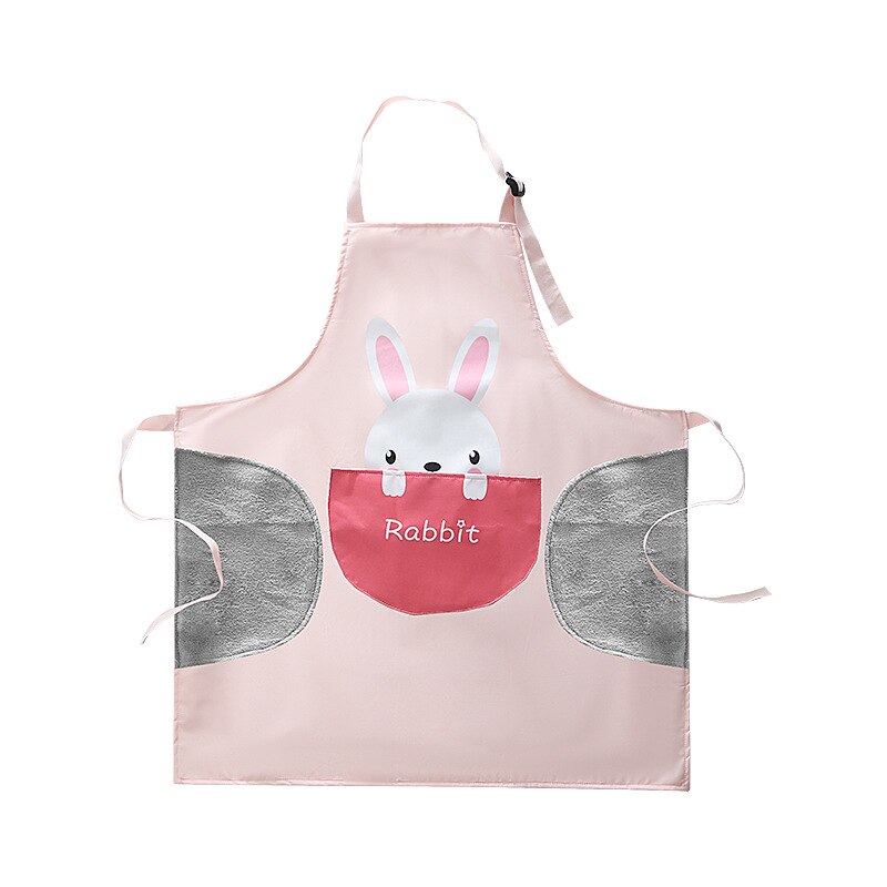 Keukenschort Cartoon Animal Print Waterdichte Schort Vrouwen Keuken Koken Wassen Gerechten Anti-Olie Grote Pocket Home Cleaning Tools: 03 / Waterproof