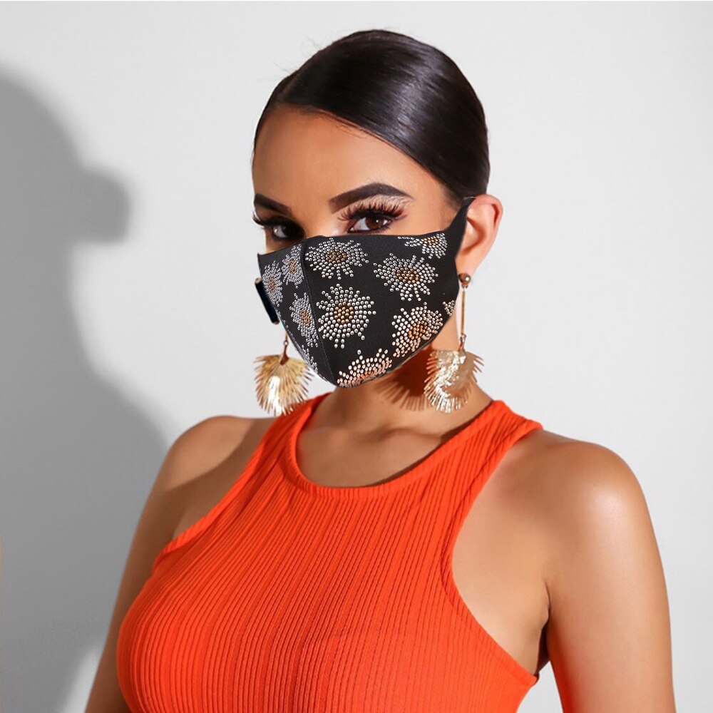 anti-poussière coupe-vent strass soins du visage réutilisable lavable visage coton respirant en plein air cyclisme soins de santé directe: 3