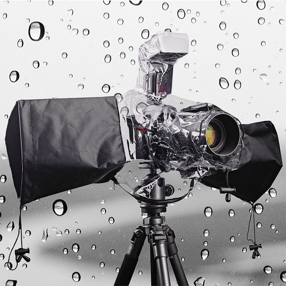 Waterdichte Transparante Camera Protector Cover Anti-Dust Regen Water Case Camera Regenhoes Regenjas Zwart Voor Canon Eos 7D 60D