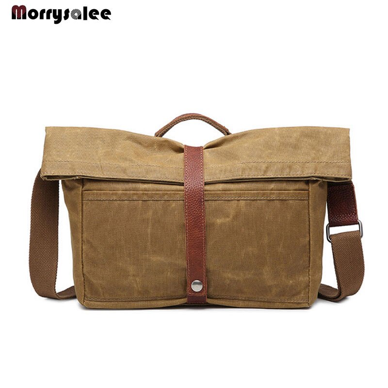 Mannen Canvas Handtas Mannen Zakelijke Polyester Zachte Handgreep 14 Inch Aktetassen Tassen Schoudertas Canvas Mannen Tassen: khaki