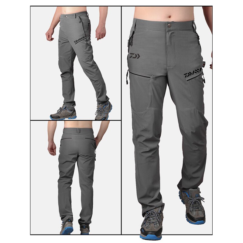 Daiwa Vissen Broek Waterdichte Outdoor Mannen Broek Ademend Snel Droog Daiwa Casual Broek Stretch Camping Vissen Kleding: GY1 / M