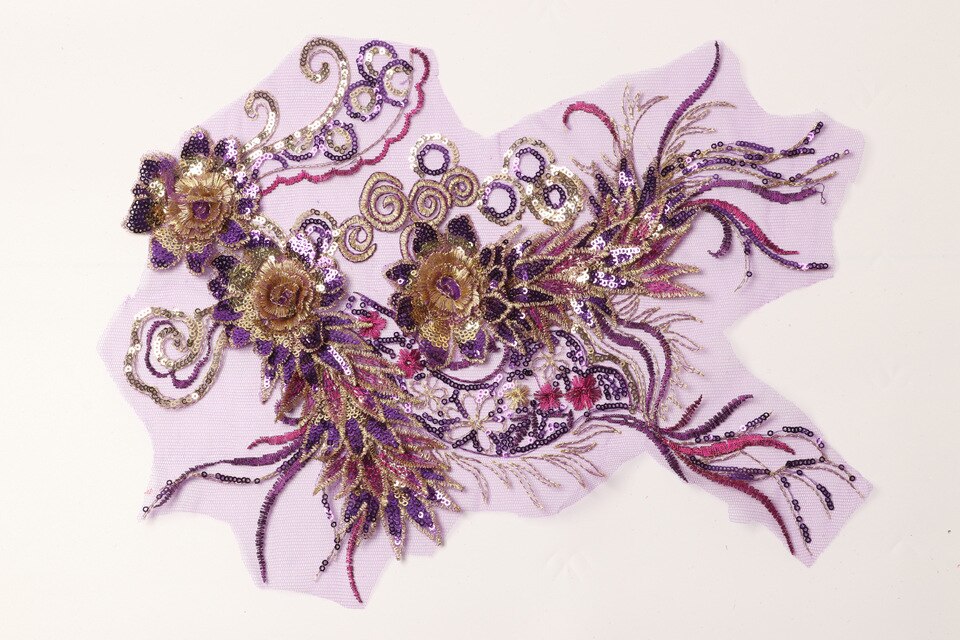 3D Applique lace embroidery: 2