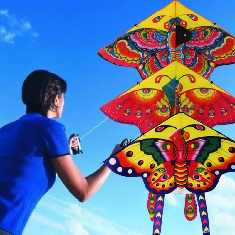 Kleurrijke Vlinder Kite Outdoor Vliegers Vliegen Speelgoed Coloring Vliegende Kite Voor Kinderen