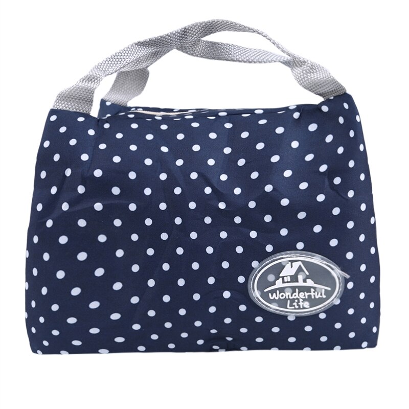 Sac à Lunch en toile isolé à rayures froides, étui de transport de pique-nique, boîte à Lunch thermique Portable,: dark blue