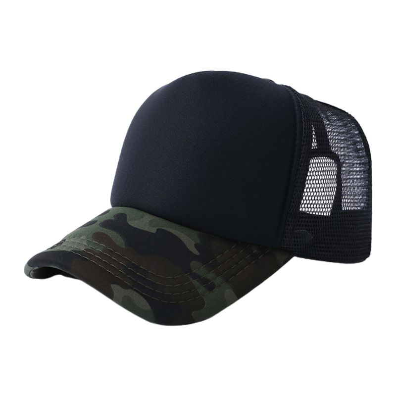 Camouflage mesh baseball pet ademend snapback hiphop zonnehoed verstelbare heren dames golf tennis zonnehoed klep: D