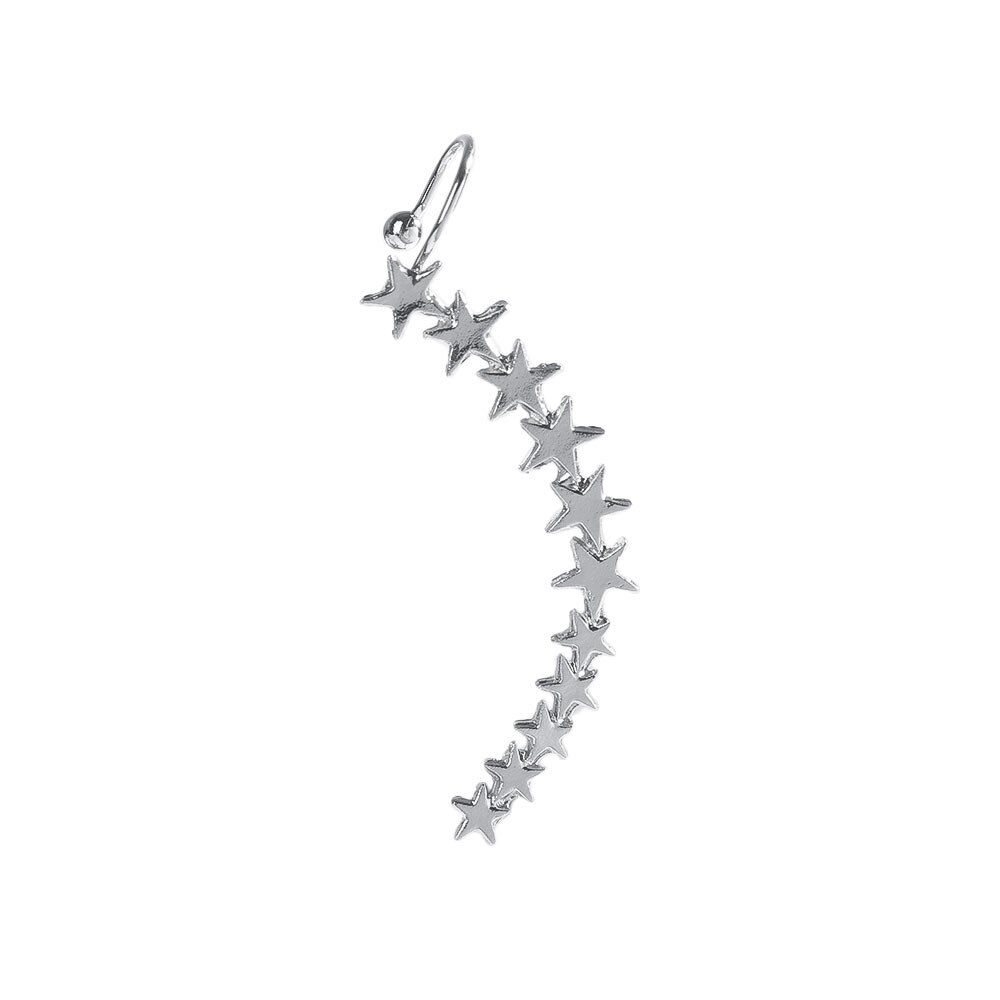 Minimalistische Stervorm Lange Oor Manchetten Stud Oorbellen Eenvoudige Oor Manchet Pins Klimmers Oorbellen Sieraden Voor Vrouwen Crawlers Pin: platinum