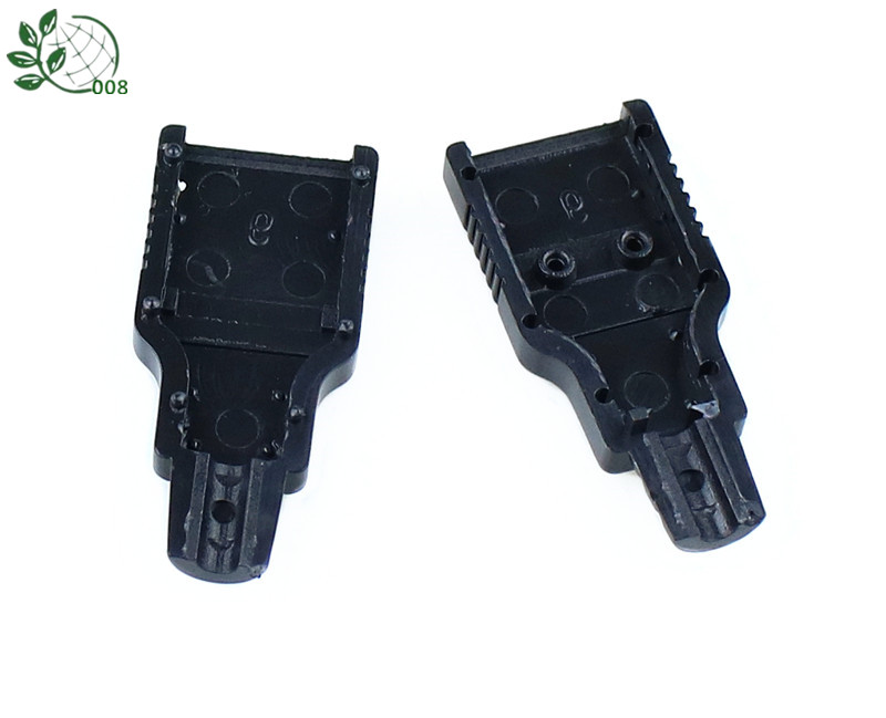 10Pcs Type A Male Usb 4 Pin Plug Socket Connector Met Zwarte Plastic Cover
