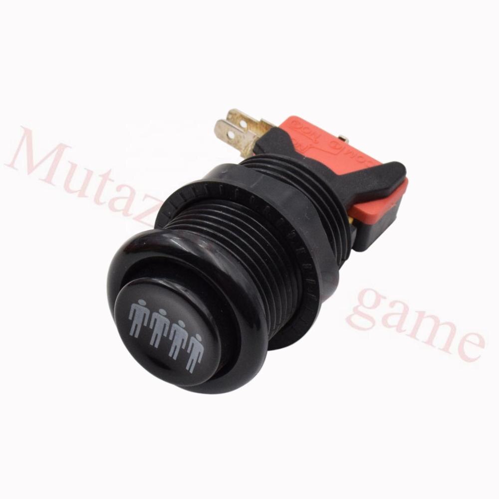 Happ style 1p/2p/3p/4p playe wit/zwarte start amerikaanse drukknoppen met microschakelaar voor arcade machine games mame jamma onderdelen: Zwart 4p