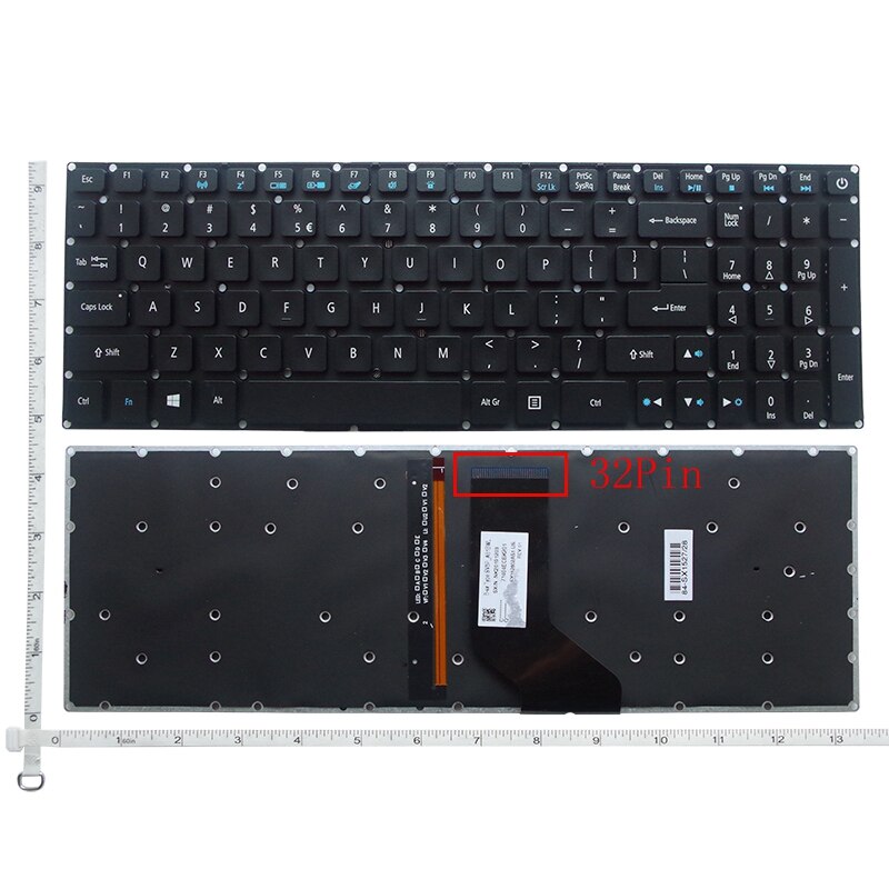 for Acer Aspire VX 15 VX15 VX5-591G VX5-591 VX5-793 VN7-593 VN7-793 VN7-793G Backlit Keyboard US English BLACK: 32 PIN