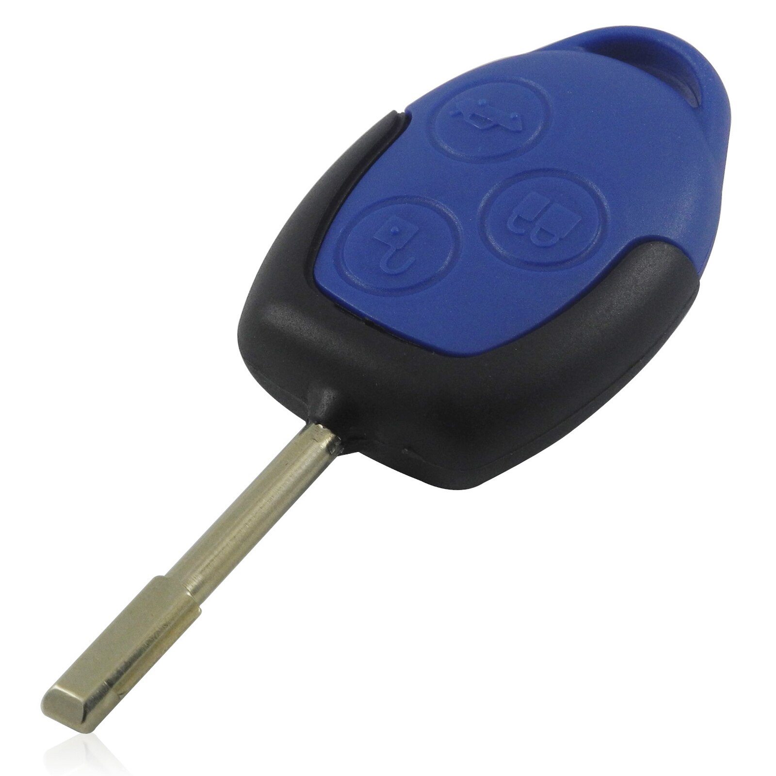 Bilchave 3 Buttons Replacement Transit Remote Car Key Shell Fob For Ford Transit Connect Set Blue Case FO21 Blade
