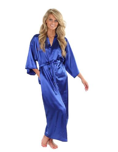 Vrouwen Zijde Satijn Lange Bruiloft Bruid Bruidsmeisje Gewaad Kimono Gewaad Feminino Badjas Grote Maat XXXL Peignoir Femme Sexy Badjas
