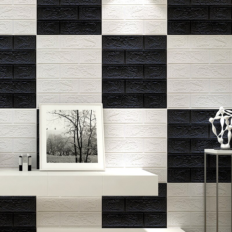 15/30pcs 3D Brick Wall Sticker Self-Adhesive DIY Waterproof Foam Wallpaper For Room Kitchen Roof Ceiling Background Wall Decals