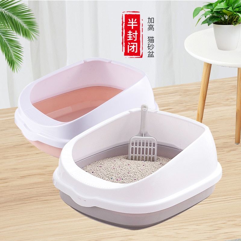 Caja de arena para perros y gatos, productos de gran tamaño, a prueba de salpicaduras, pequeña
