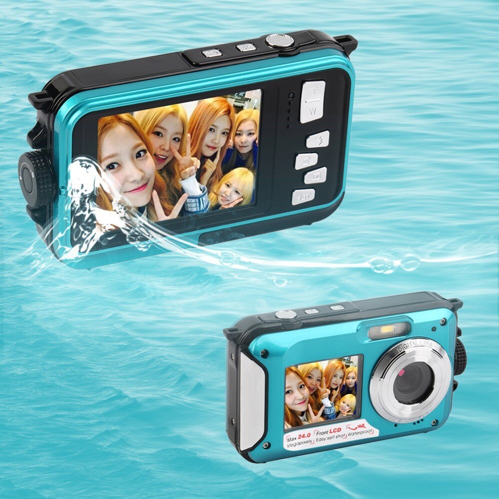 W599 Camera 24 MP 2.7inch 3MP CMOS Front Rear Dual-screen Digital Cameras Waterproof Compact Camera