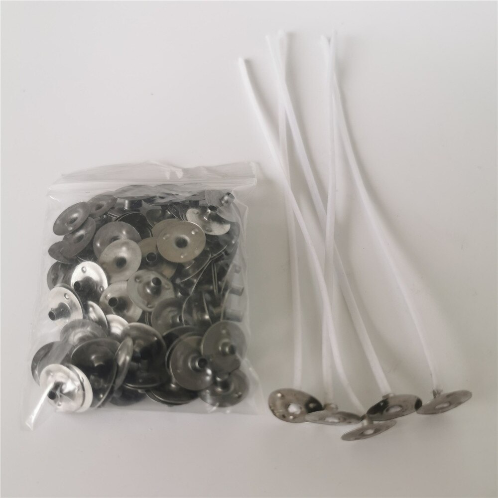 100pcs/lot 12.5mm Metal Candle Wick Self Centering Sustainers Tabs Base Diy Candle Making Candle Wick Base