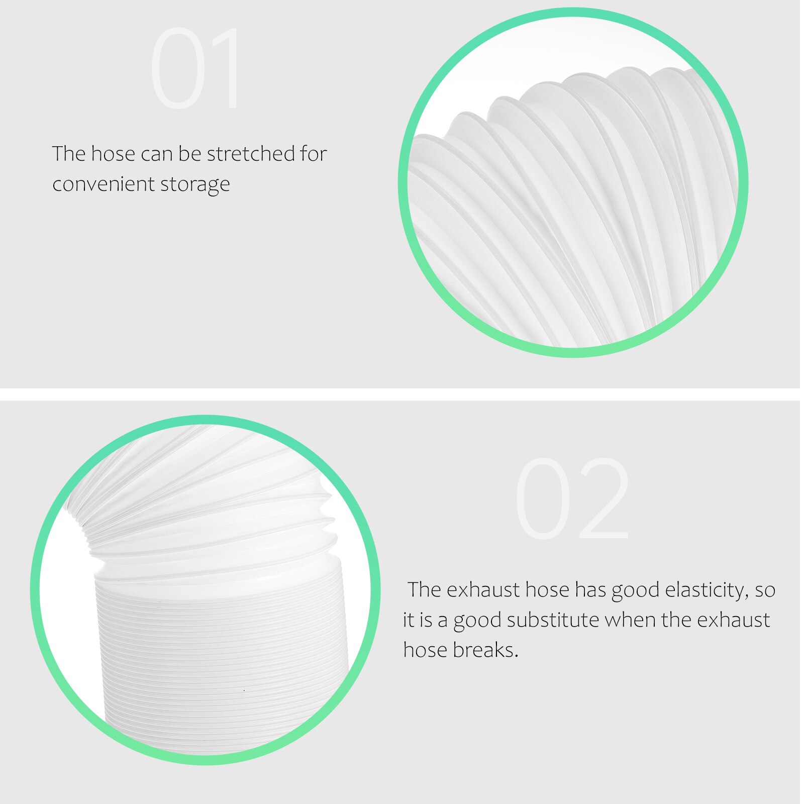 2m Portable Air Conditioner Hose Portable Replacement Mobile AC Exhaust Vent