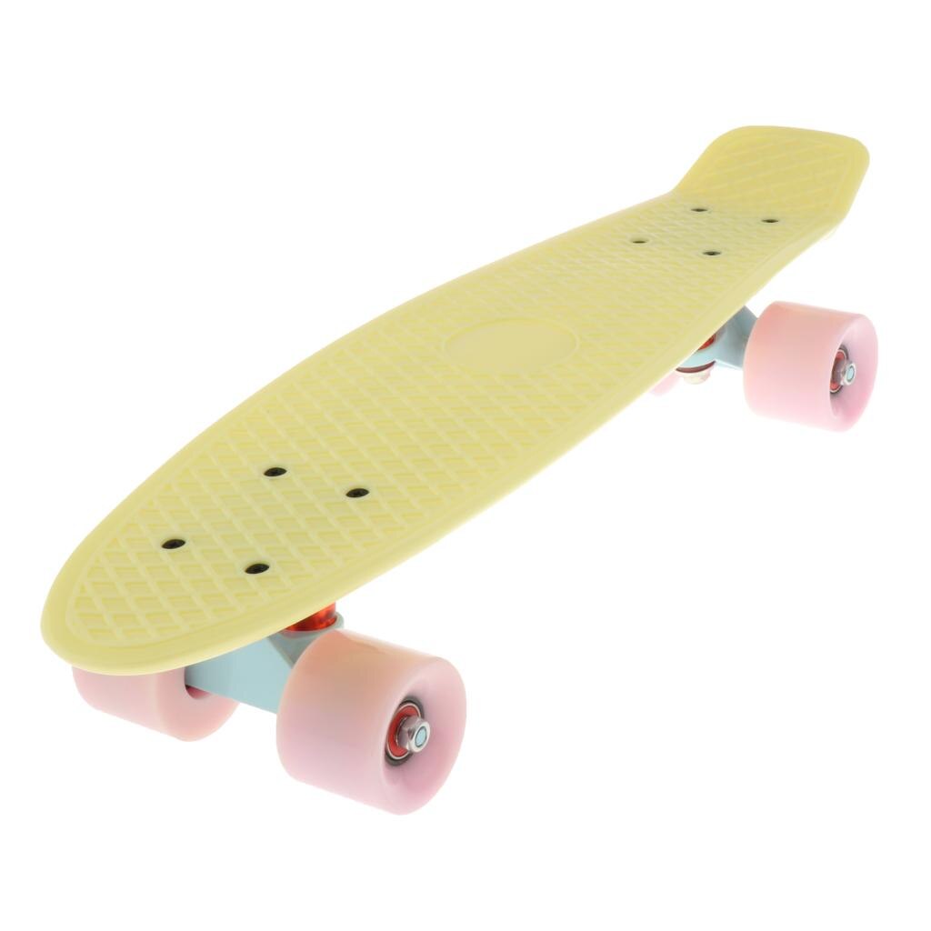 22 pouces enfants complet Skateboard Cruiser garçons filles Mini Skate Board rétro Longboard 200 lb poids de charge maximum avec roues lisses