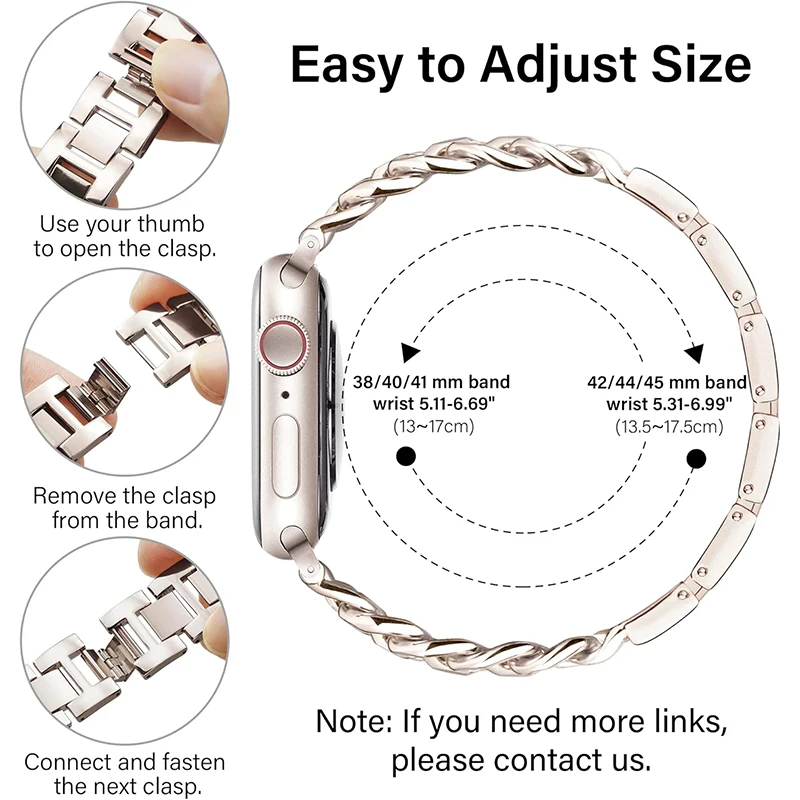 Apple watch-rem til watch series ultra 9 8 7 6 5 4 armbånd 40 49 44 45 41mm metalkæde rustfrit stål iwatch-urrem