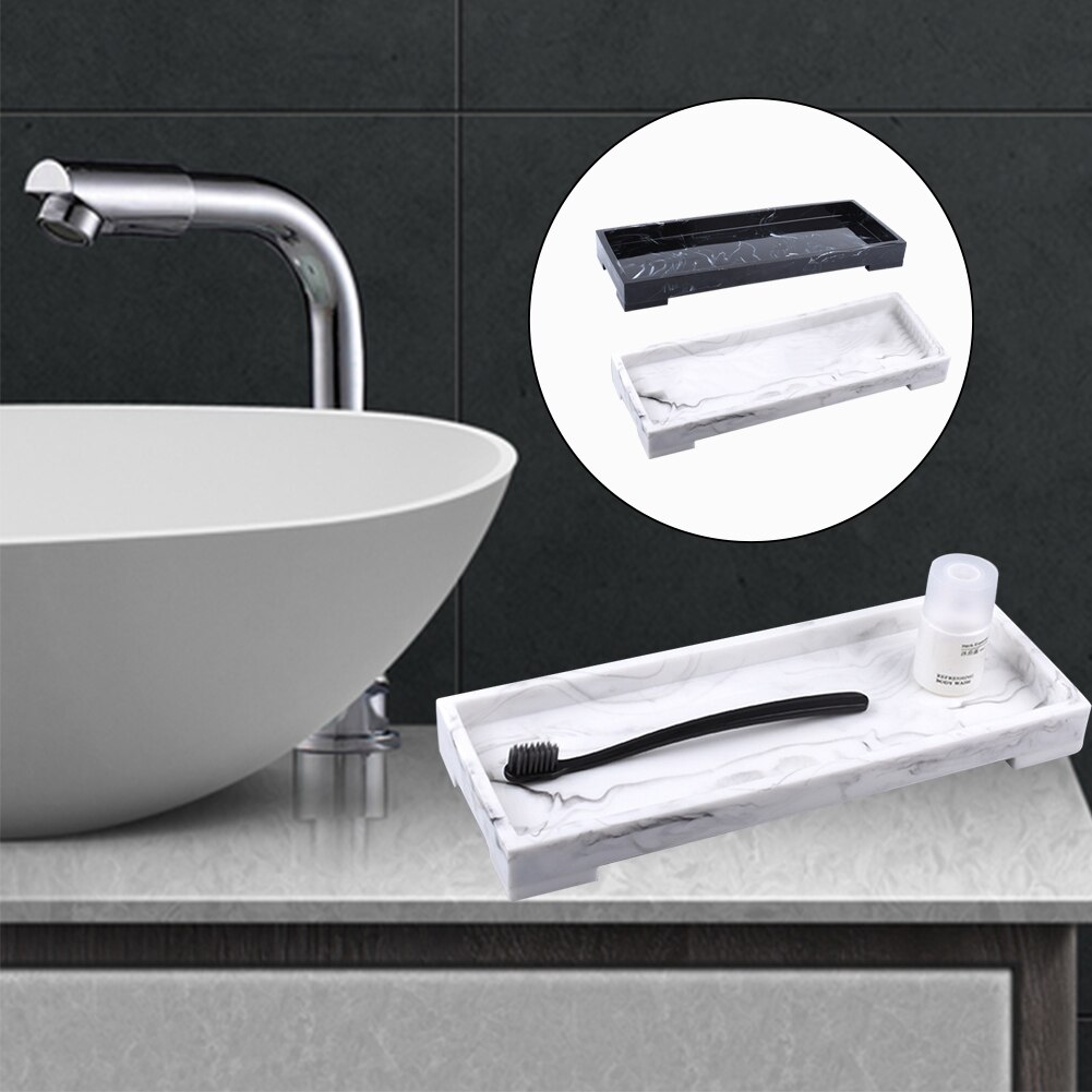 For Toothbrush Toothpaste Soap Towel Stotage Waterproof Chinese Style Toilet Accessories Bathroom Tray Marble Pattern Home Hotel