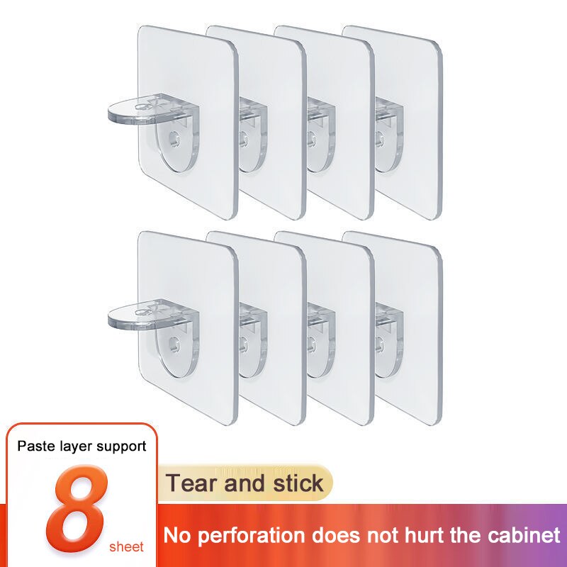 12/8/4 Pcs Shelf Support Hooks Sticker Layered Punch-free Partition Bracket Paste Screw Hook Triangle Bracket Support Shelf Hook: 8pcs