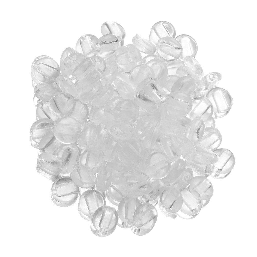 100 stuks/zak transparante verstelbare kralen platte spiraal gesp trekkoord knoop antislip masker gespen pet accessoires: Default Title