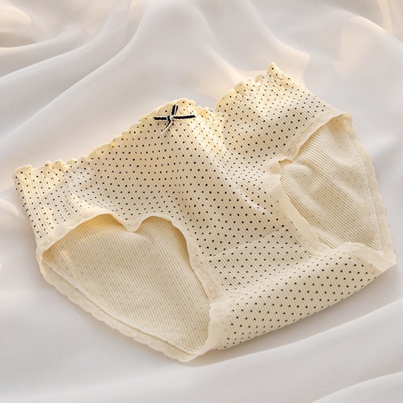 1 calzoncillos de algodón bonitos de fresa para mujer, bragas femeninas, ropa interior transpirable, lencería suave, bragas florales para niñas: XL / YELLOW