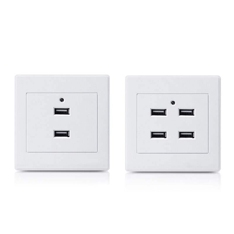 1 Pc 2/4 Ports USB Electrical Socket Station Power Adapter Plug Outlet 110V-250V for Home Office Use Wall Mounting Charger