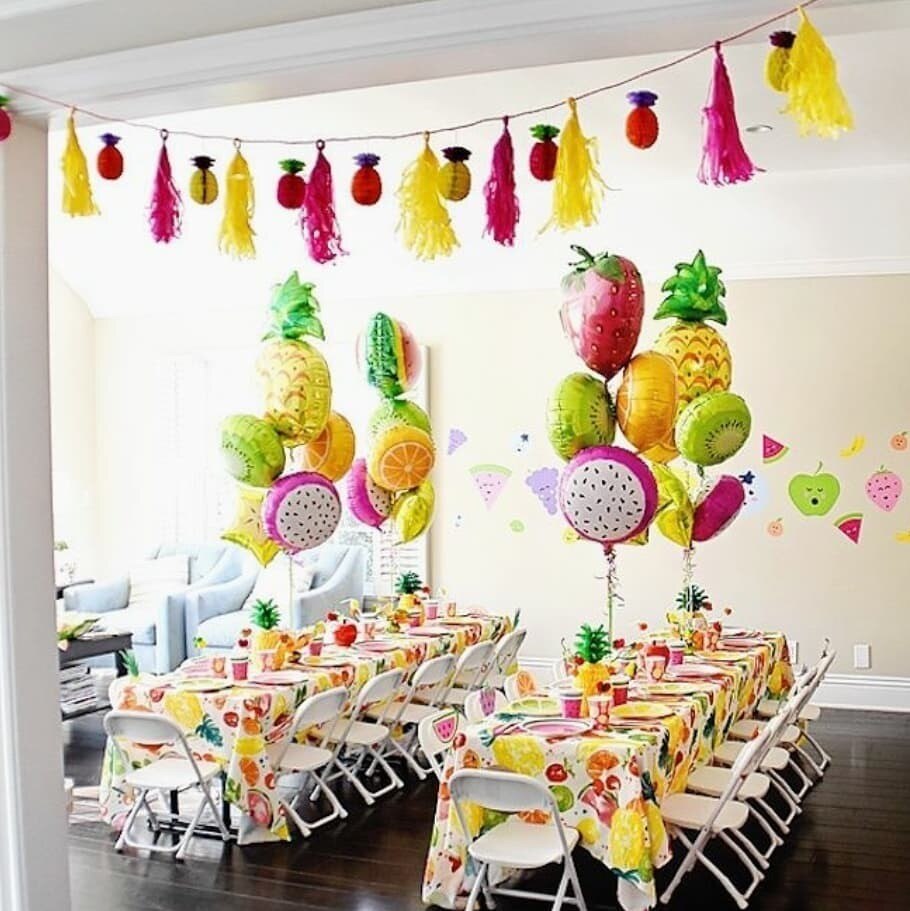 1Set Summer Party Balloon Flamingo Fruits Balloons For Kids Birthday /Wedding Decorations Tropical Hawaiian Party Supplies