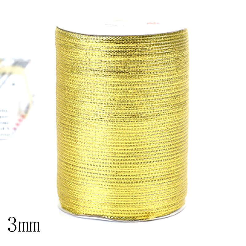 25Yard 22M Handgemaakte Goud Zilver Metallic Glitter Linten Voor DIY Ambachten Naaien Stof Christmas Party Bruiloft Benodigdheden wrap: 1.   3mm