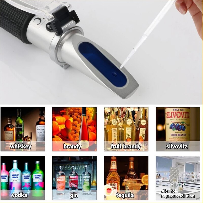 ATC Handheld 0-80% Alcohol Refractometer Moisture Tester Meter Ethylene Glycol Detector