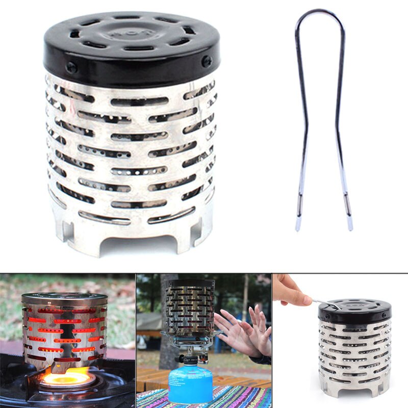 Mini tapa de calentador portátil para acampar, cubierta de estufa de Gas para exteriores, calentador de acero inoxidable H99F